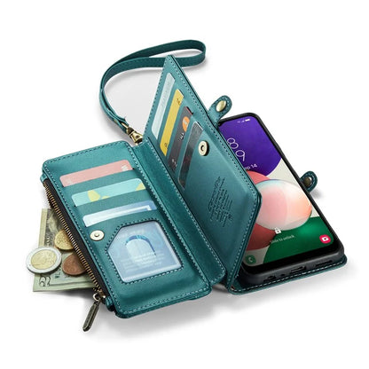 CASEME C36 Series For Samsung Galaxy A22 5G (EU Version) Case Crossbody Lanyard Flip Leather Phone Cover