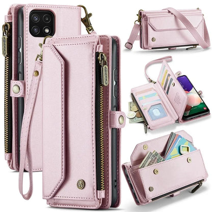 CASEME C36 Series For Samsung Galaxy A22 5G (EU Version) Case Crossbody Lanyard Flip Leather Phone Cover