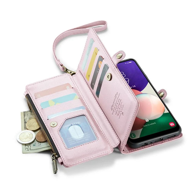 CASEME C36 Series For Samsung Galaxy A22 5G (EU Version) Case Crossbody Lanyard Flip Leather Phone Cover