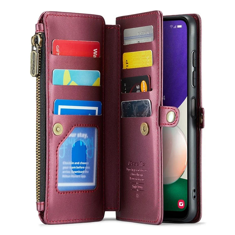 CASEME C36 Series For Samsung Galaxy A22 5G (EU Version) Case Crossbody Lanyard Flip Leather Phone Cover