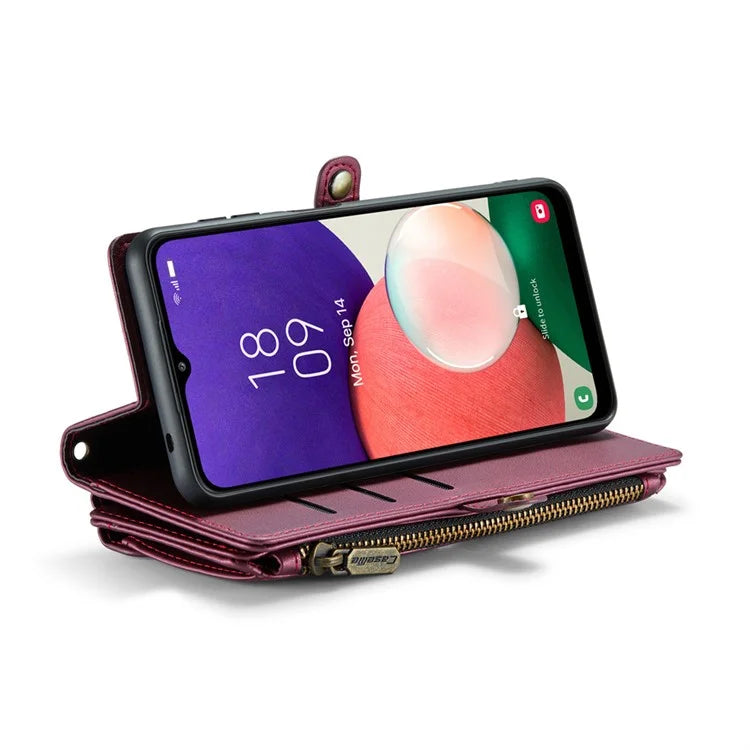CASEME C36 Series For Samsung Galaxy A22 5G (EU Version) Case Crossbody Lanyard Flip Leather Phone Cover