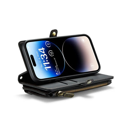 CASEME C36 Series For iPhone 14 Pro Case 7 Card Holder Leather Phone Cover RFID Blocking