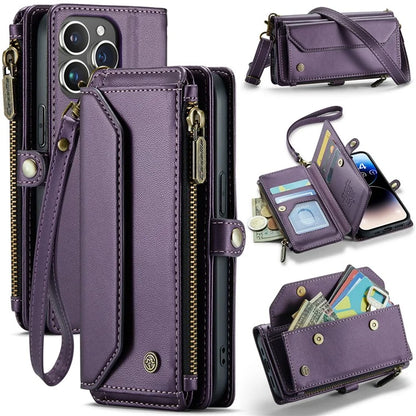 CASEME C36 Series For iPhone 14 Pro Case 7 Card Holder Leather Phone Cover RFID Blocking