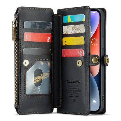 CASEME C36 Series For iPhone 14 Plus Crossbody Case Zipper Wallet Leather Phone Cover