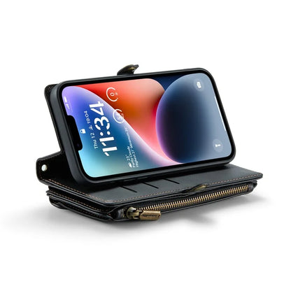 CASEME C36 Series For iPhone 14 Plus Crossbody Case Zipper Wallet Leather Phone Cover