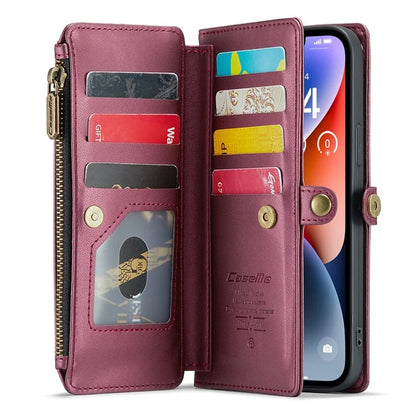 CASEME C36 Series For iPhone 14 Plus Crossbody Case Zipper Wallet Leather Phone Cover