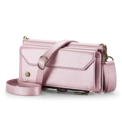 CASEME C36 Series For iPhone 14 Pro Max Case Handbag Zipper Pocket Flip Stand Leather Phone Cover