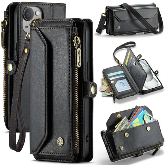 CASEME C36 Series For iPhone 15 Case Magnetic Handbag Leather Phone Cover RFID Blocking
