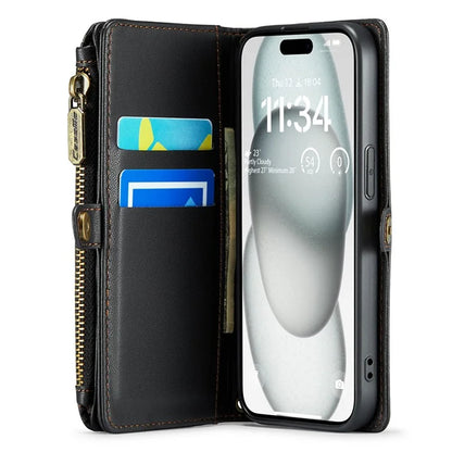 CASEME C36 Series For iPhone 15 Case Magnetic Handbag Leather Phone Cover RFID Blocking