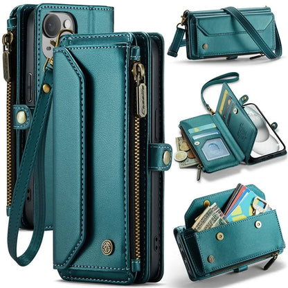 CASEME C36 Series For iPhone 15 Case Magnetic Handbag Leather Phone Cover RFID Blocking