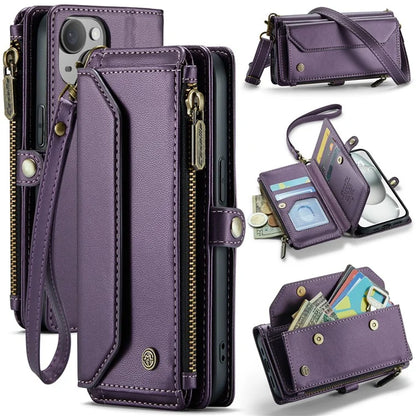 CASEME C36 Series For iPhone 15 Case Magnetic Handbag Leather Phone Cover RFID Blocking