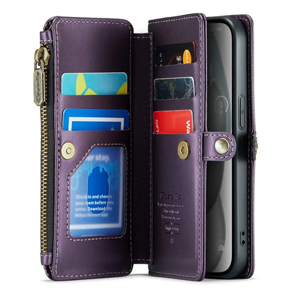 CASEME C36 Series For iPhone 15 Case Magnetic Handbag Leather Phone Cover RFID Blocking