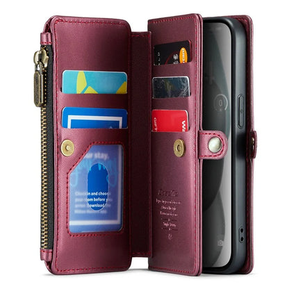 CASEME C36 Series For iPhone 15 Case Magnetic Handbag Leather Phone Cover RFID Blocking