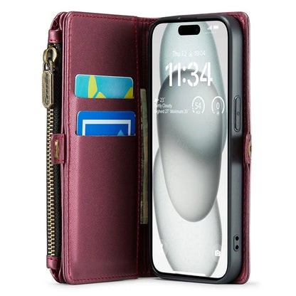 CASEME C36 Series For iPhone 15 Case Magnetic Handbag Leather Phone Cover RFID Blocking