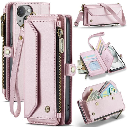 CASEME C36 Series For iPhone 15 Case Magnetic Handbag Leather Phone Cover RFID Blocking