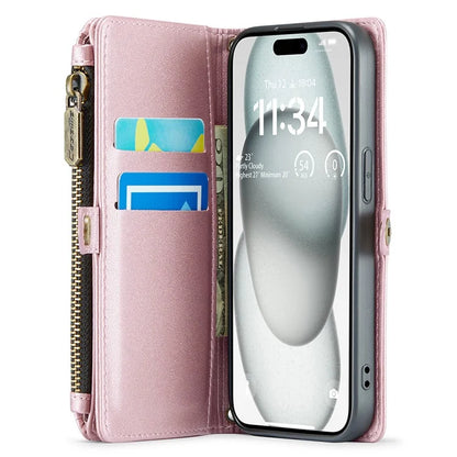 CASEME C36 Series For iPhone 15 Case Magnetic Handbag Leather Phone Cover RFID Blocking
