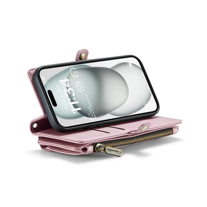 CASEME C36 Series For iPhone 15 Case Magnetic Handbag Leather Phone Cover RFID Blocking