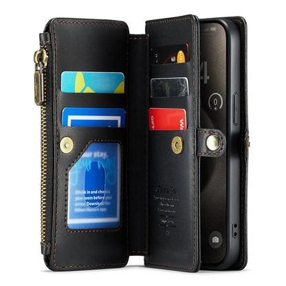 CASEME C36 Series For iPhone 15 Pro Case RFID Blocking Flip Leather Handbag Phone Cover