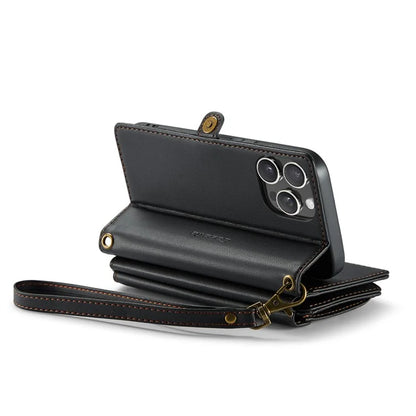 CASEME C36 Series For iPhone 15 Pro Case RFID Blocking Flip Leather Handbag Phone Cover