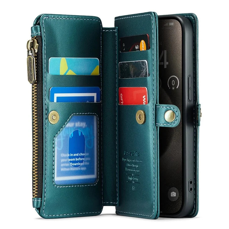 CASEME C36 Series For iPhone 15 Pro Case RFID Blocking Flip Leather Handbag Phone Cover