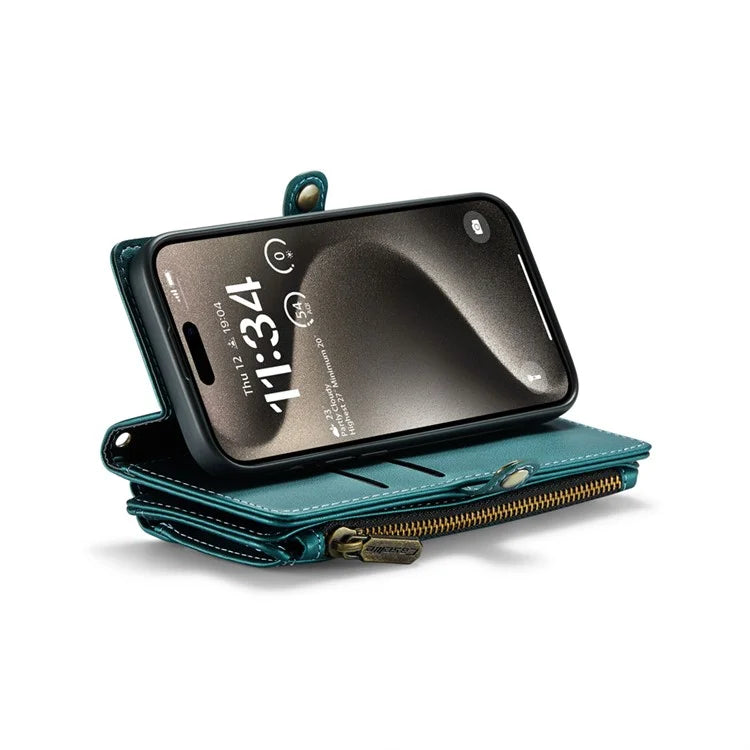 CASEME C36 Series For iPhone 15 Pro Case RFID Blocking Flip Leather Handbag Phone Cover