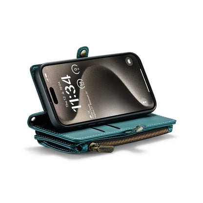 CASEME C36 Series For iPhone 15 Pro Case RFID Blocking Flip Leather Handbag Phone Cover