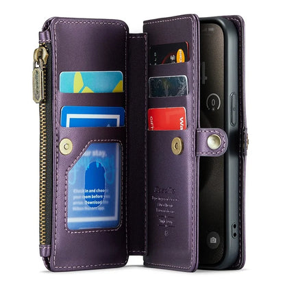 CASEME C36 Series For iPhone 15 Pro Case RFID Blocking Flip Leather Handbag Phone Cover