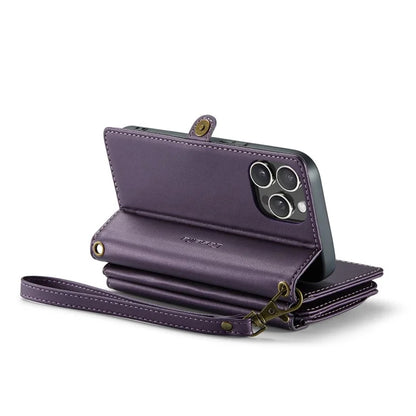 CASEME C36 Series For iPhone 15 Pro Case RFID Blocking Flip Leather Handbag Phone Cover