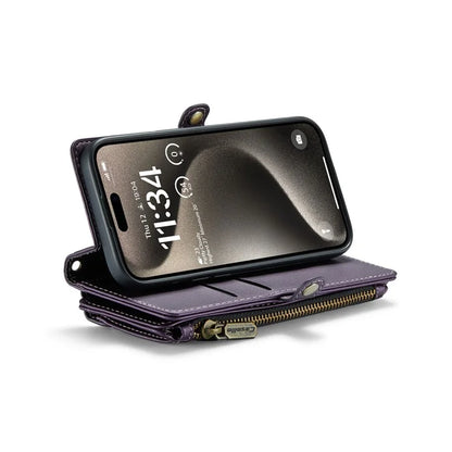 CASEME C36 Series For iPhone 15 Pro Case RFID Blocking Flip Leather Handbag Phone Cover