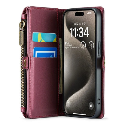 CASEME C36 Series For iPhone 15 Pro Case RFID Blocking Flip Leather Handbag Phone Cover