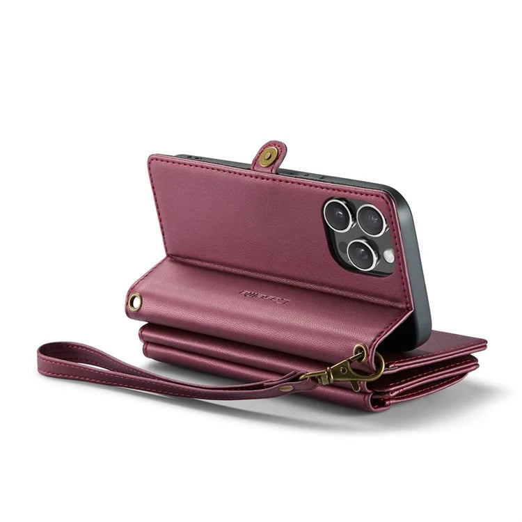 CASEME C36 Series For iPhone 15 Pro Case RFID Blocking Flip Leather Handbag Phone Cover