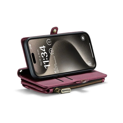 CASEME C36 Series For iPhone 15 Pro Case RFID Blocking Flip Leather Handbag Phone Cover