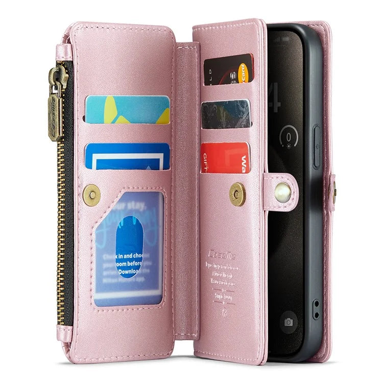 CASEME C36 Series For iPhone 15 Pro Case RFID Blocking Flip Leather Handbag Phone Cover