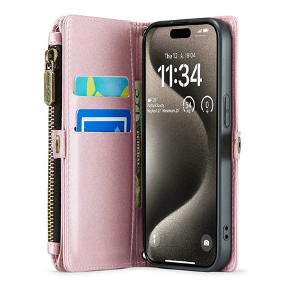 CASEME C36 Series For iPhone 15 Pro Case RFID Blocking Flip Leather Handbag Phone Cover