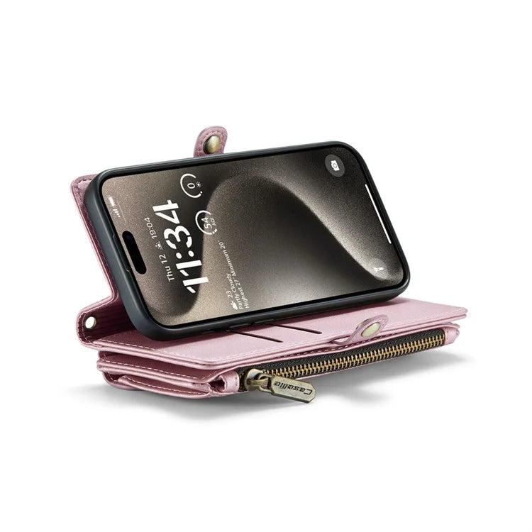 CASEME C36 Series For iPhone 15 Pro Case RFID Blocking Flip Leather Handbag Phone Cover