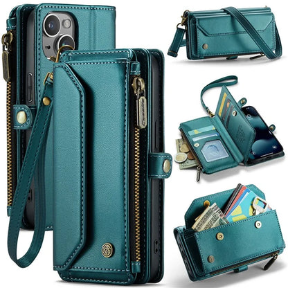 CASEME C36 Series For iPhone 13 mini Case Wallet Leather Crossbody Cell Phone Purse Cover