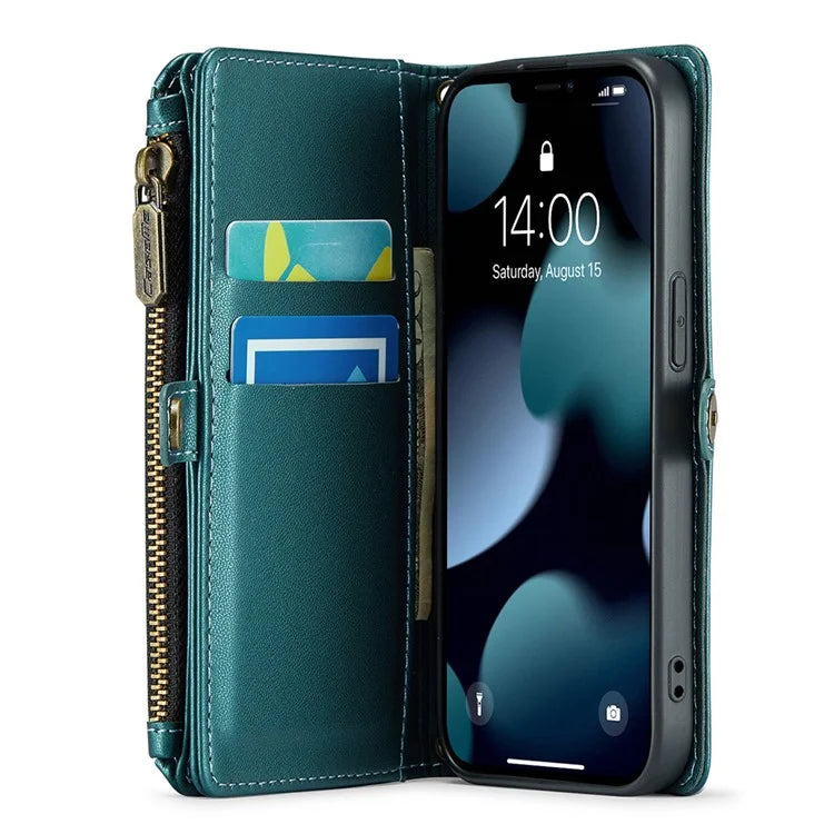 CASEME C36 Series For iPhone 13 mini Case Wallet Leather Crossbody Cell Phone Purse Cover