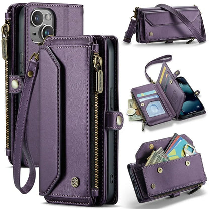 CASEME C36 Series For iPhone 13 mini Case Wallet Leather Crossbody Cell Phone Purse Cover