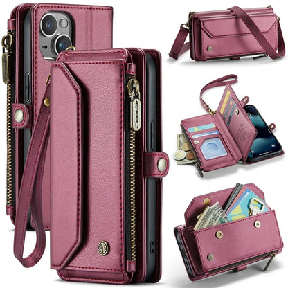 CASEME C36 Series For iPhone 13 mini Case Wallet Leather Crossbody Cell Phone Purse Cover