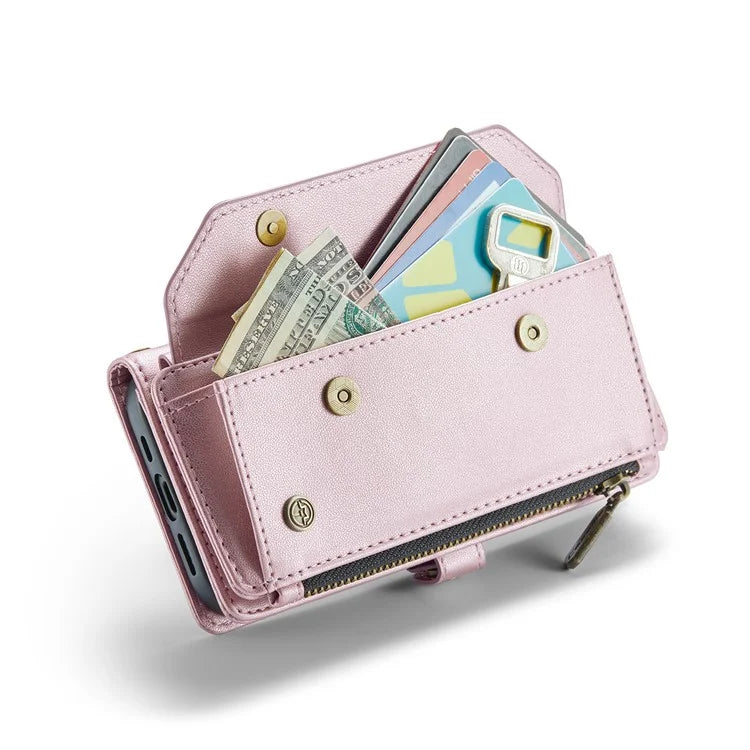 CASEME C36 Series For iPhone 13 mini Case Wallet Leather Crossbody Cell Phone Purse Cover