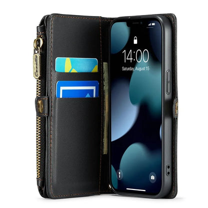 CASEME C36 Series For iPhone 13 Pro Case 7 Card Slots Leather Wallet Shockproof Phone Cover with Crossbody Lanyard