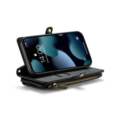 CASEME C36 Series For iPhone 13 Pro Case 7 Card Slots Leather Wallet Shockproof Phone Cover with Crossbody Lanyard