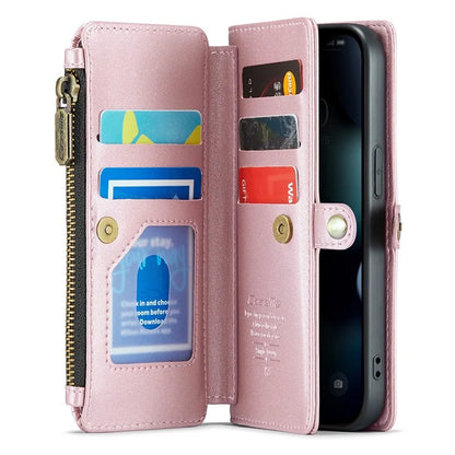 CASEME C36 Series For iPhone 13 Pro Case 7 Card Slots Leather Wallet Shockproof Phone Cover with Crossbody Lanyard