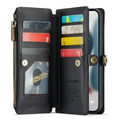CASEME C36 Series For iPhone 13 Pro Max Case Leather Crossbody Phone Bag Cover 10 Card Holder