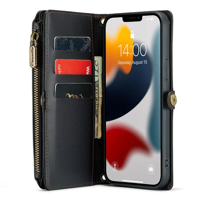 CASEME C36 Series For iPhone 13 Pro Max Case Leather Crossbody Phone Bag Cover 10 Card Holder