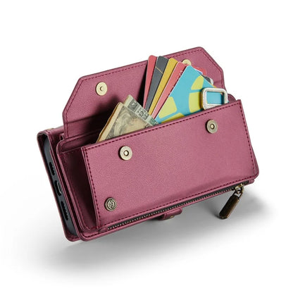 CASEME C36 Series For iPhone 13 Pro Max Case Leather Crossbody Phone Bag Cover 10 Card Holder