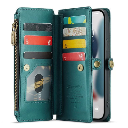 CASEME C36 Series For iPhone 13 Pro Max Case Leather Crossbody Phone Bag Cover 10 Card Holder
