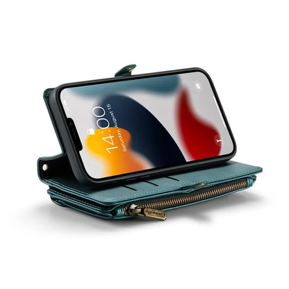CASEME C36 Series For iPhone 13 Pro Max Case Leather Crossbody Phone Bag Cover 10 Card Holder