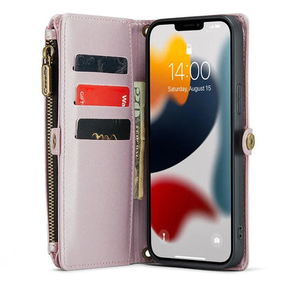 CASEME C36 Series For iPhone 13 Pro Max Case Leather Crossbody Phone Bag Cover 10 Card Holder