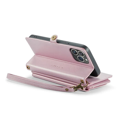 CASEME C36 Series For iPhone 13 Pro Max Case Leather Crossbody Phone Bag Cover 10 Card Holder